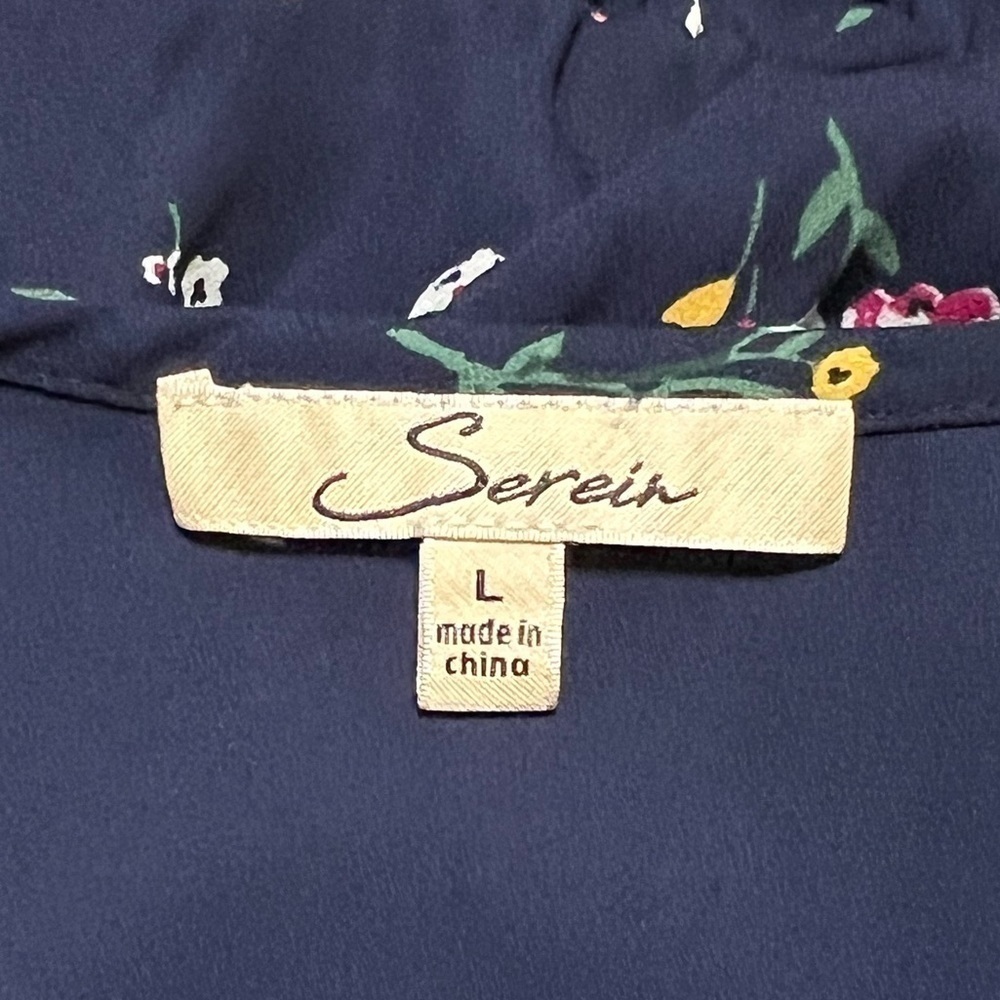 SEREIN Navy Floral Women’s Dress Size L - Picture 10 of 14